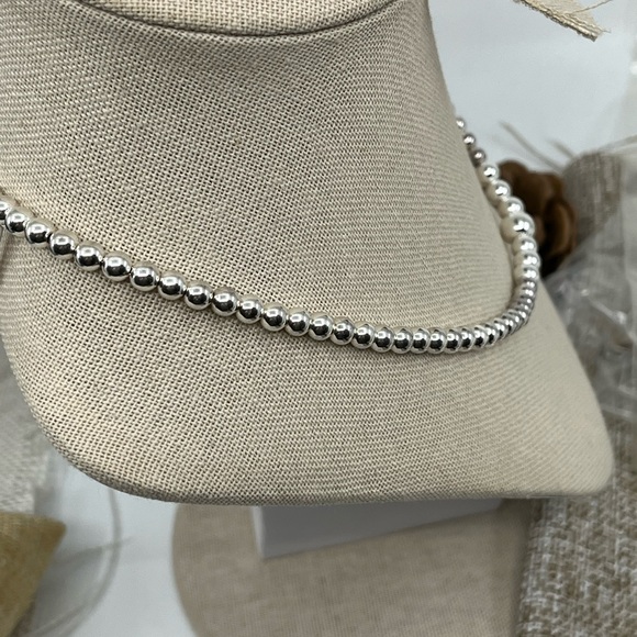 Vintage Sterling Silver Graduated Bead Necklace – 16" – 13.5g - Picture 8 of 16